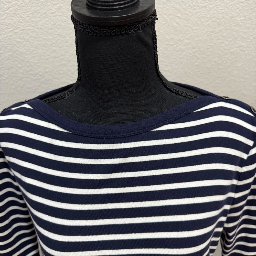 Tommy Hilfiger Navy and White Striped Top